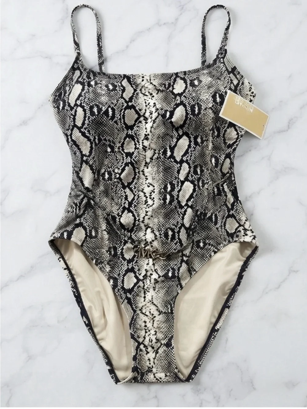 Michael Kors Women's Belted One Piece Swimsuit, SIZE 10